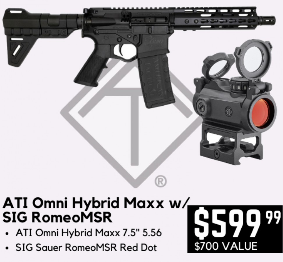 ATI Omni Hybrid Maxx 7.5” 5.56 AR15 Pistol w/ SIG Sauer Romeo MSR Red