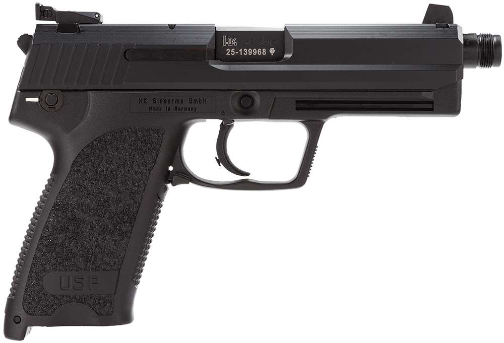 HK 81000350 USP V1 Tactical 45 ACP 5.09" 12+1 Black Steel Black Polymer
