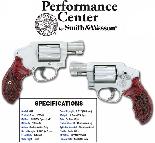 Smith & Wesson 170348 642 Performance Center38 Special 1.88