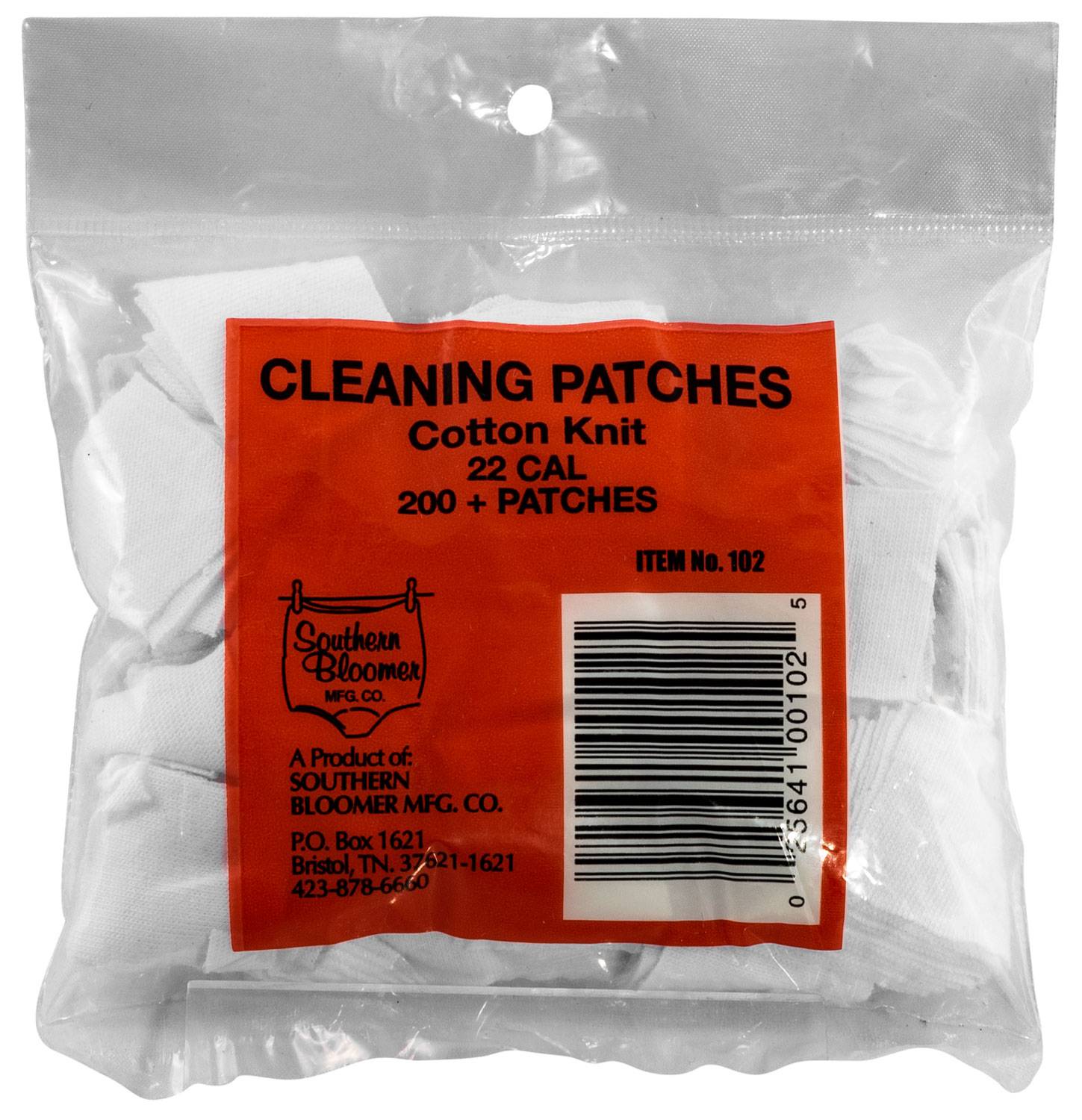 Southern Bloomer 102 Cotton Knit Gun Cleaning Patch .223 .22 Caliber 200 Count for sale online 