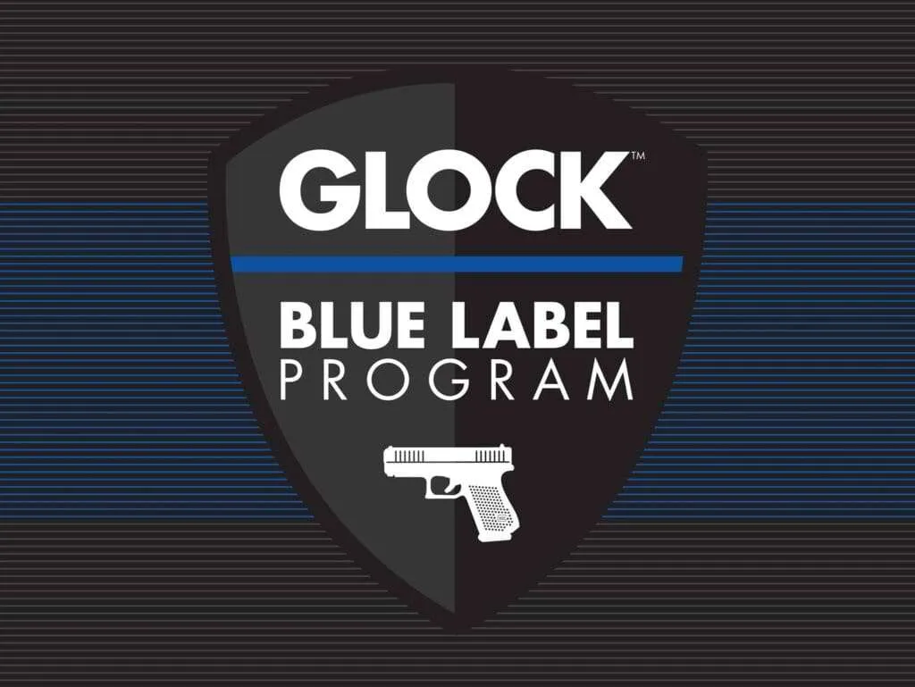 GLOCK Blue Label pistols displayed at The Armories