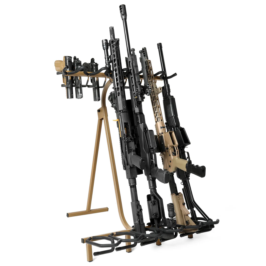 Savior Equipment RK-RIF6-ST-TN Mobile Firearm Rack Ral 8000 Tan ...